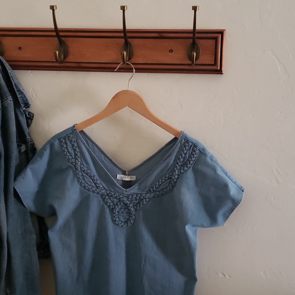 Denim tunic top